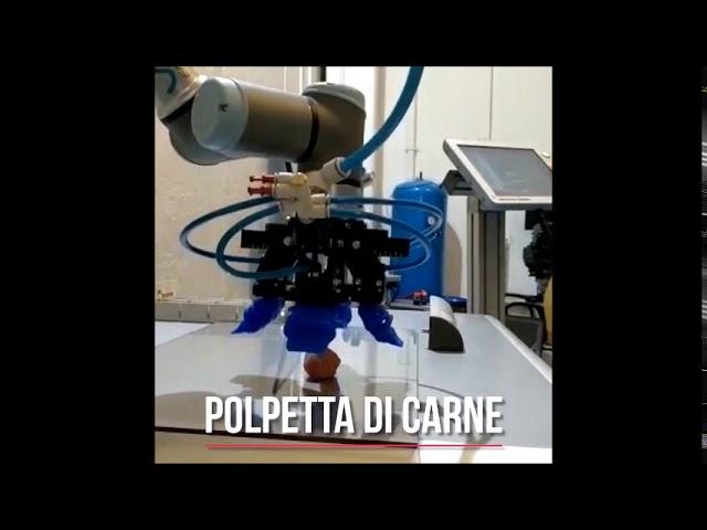 Test di manipolazione di una polpetta con pinza adattiva SoftRobotics by Tecoma - Vesta Group