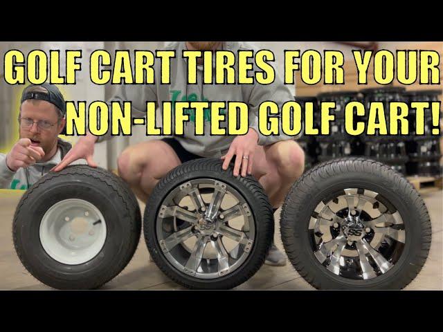 Wheel and Tire Combos for Non-Lifted EZGO, Club Car, Yamaha Golf Carts - 205/50-10 & 215/35-12