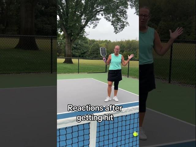 How do you react after getting hit? #pickleball