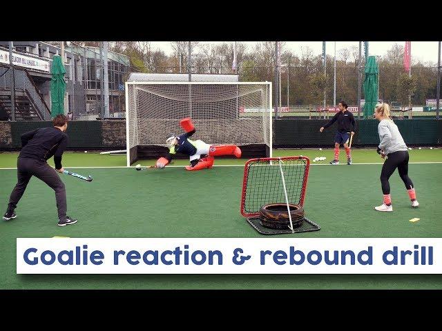 Goalkeeper Rebound & Reaction drill | Hockey Heroes TV