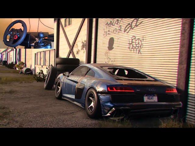 Rebuilding a AUDI R8 V10 Performance - NFS HEAT - LOGITECH G29 Gameplay