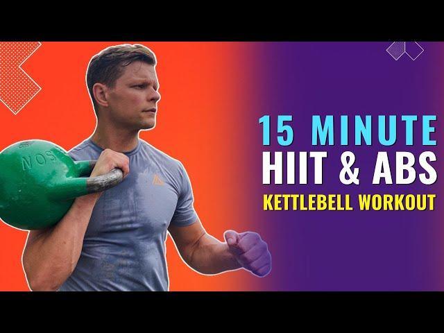 Intense 15 min HIIT and ABS Kettlebell workout for busy parents