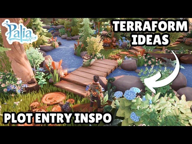 ~PALIA~3 TERRAFORM/LANDSCAPE PLOT ENTRY IDEAS//NATURAL DESIGN//FALL & COTTAGECORE PLOT //SPEED BUILD