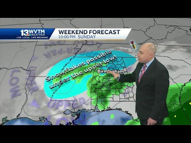 Alabama's weekend weather forecast brings rain and a small chance of spotty snow