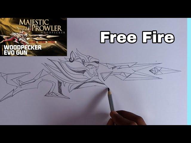 woodpecker evo gun drawing free fire/ Free fire evo gun drawing/ ff woodpecker evo gun drawing easy