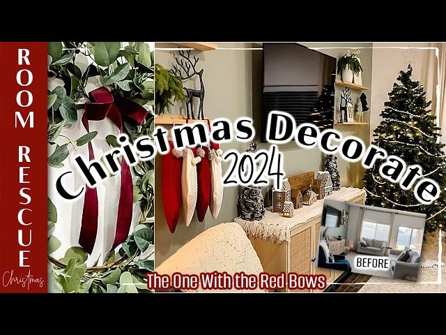 NEW! CHRISTMAS DECORATE WITH ME 2024 :: BUDGET CHRISTMAS DECORATING IDEAS | Holiday Room Rescue S1E4