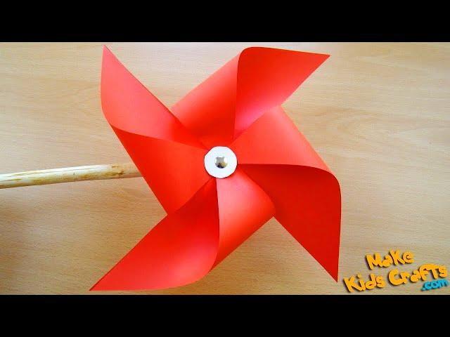 How to make a pinwheel that spins? | Paper Windmill | Paper Pinwheel Tutorial | Easy Crafts | DIY