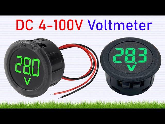 DC 4-100V LED Digital Display Round Two-wire Voltmeter Car Voltage Detector Tester Monitor Pane