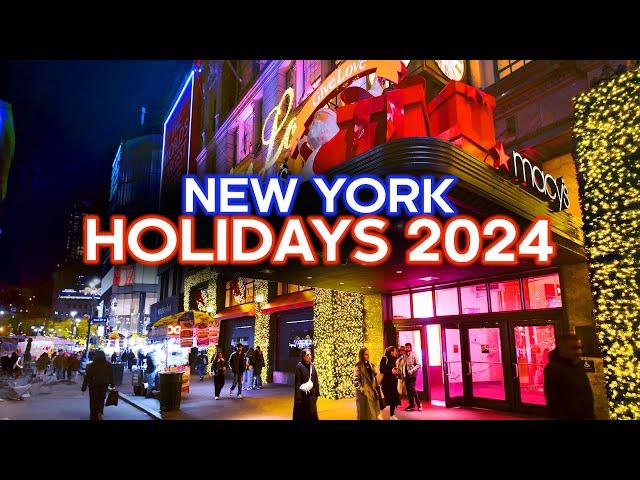 4k NYC Christmas Walk  Broadway, Macy’s, Manhattan Walking Tour