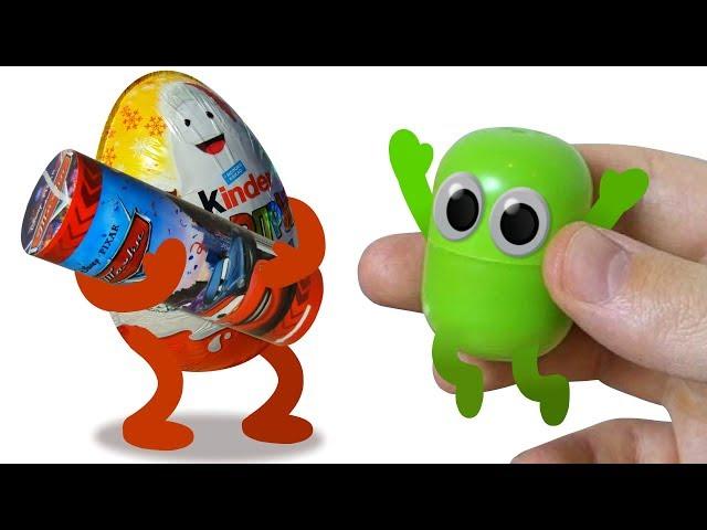 Волшебные киндеры. НОВЫЙ ГОД. ЖИВАЯ КАПСУЛА. Киндер Сюрприз.  Kinder Surprise.