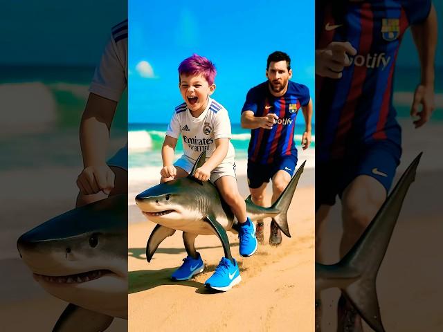 Messi steals Ronaldo's son's Tralalero Tralala. Watermelon giraffe appears #ronaldo #football #messi