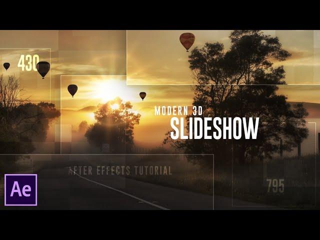 Modern 3D Slideshow in After Effects - After Effects Tutorial