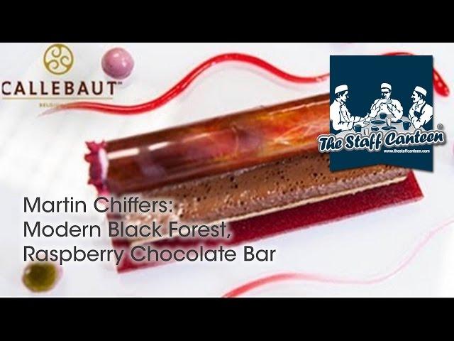 Modern Black Forest, Raspberry Chocolate Bar - Recipe and plating tips from Chef Martin Chiffers