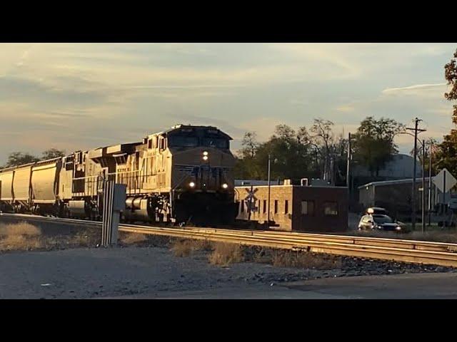 UP Grain train with nice engineer at Macklind Ave, St Louis, Mo