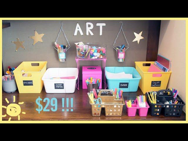 ORGANIZE |  Dollar Store $29 Kids Art Room Overhaul!