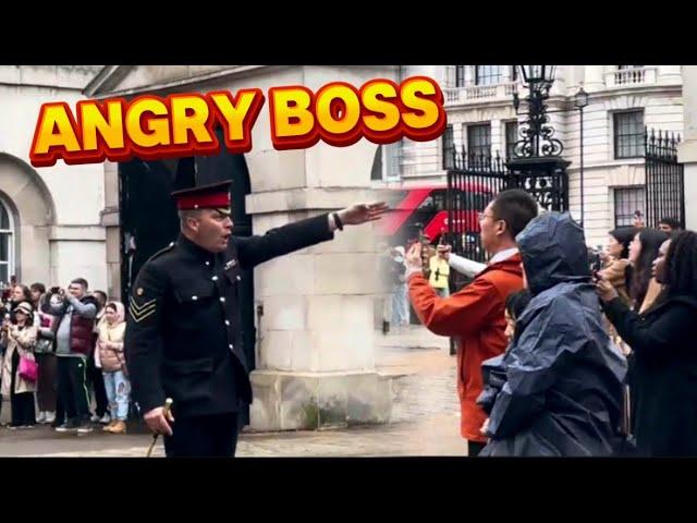 HORRIBLE, ANGRY BOSS SCREAMED, But Guard Uses his Horse & LOUD VOICE to move the tourists away