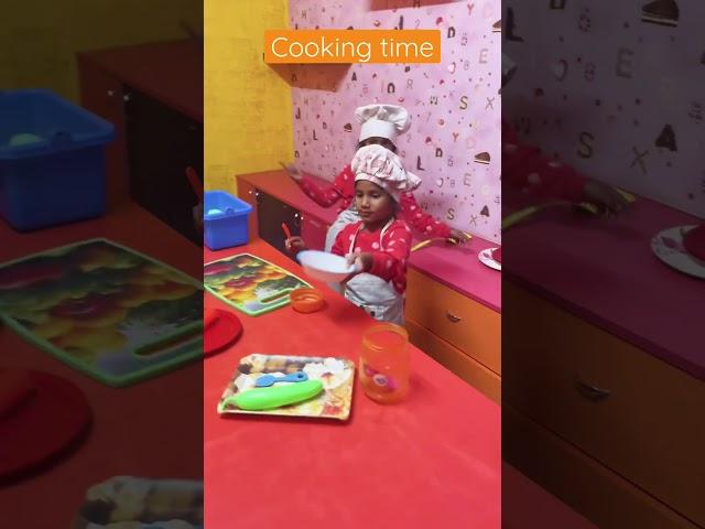 It’s time to have food, cute chefs are busy in cooking #food #cooking #kids #toys #funny #shorts