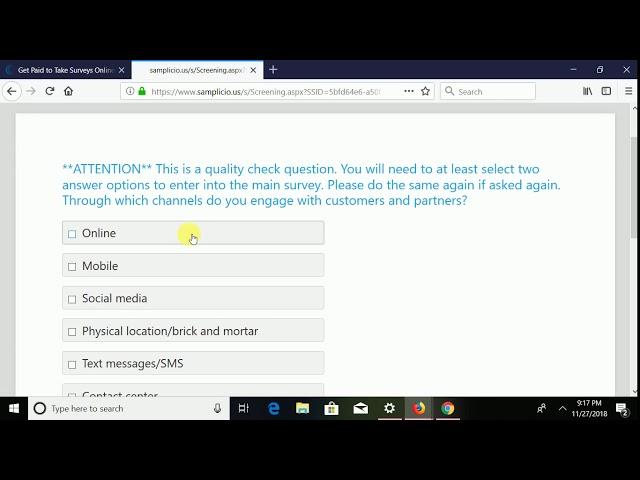 HOW TO COMPLETE A (IT) SURVEY IN  CLIXSENSE ? DEMO VIDEO : NOV 2018