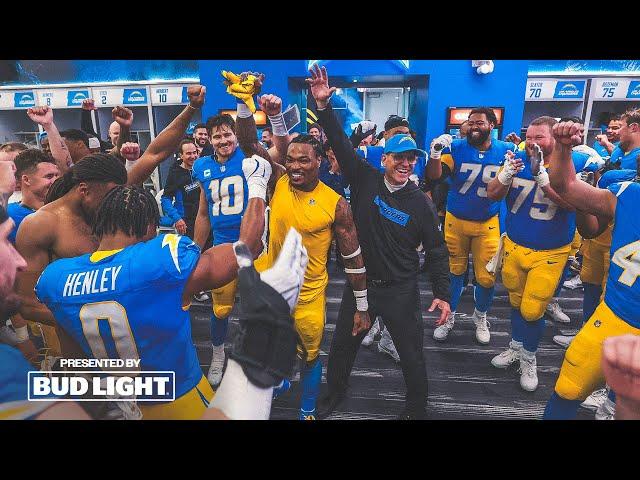 Jim Harbaugh Locker Room Victory Speech vs Broncos | LA Chargers