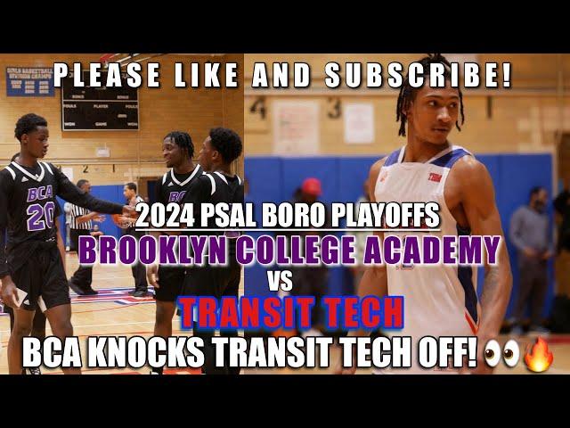 Brooklyn College Academy Basketball UPSETS Transit Tech In PSAL Boro Playoffs! 