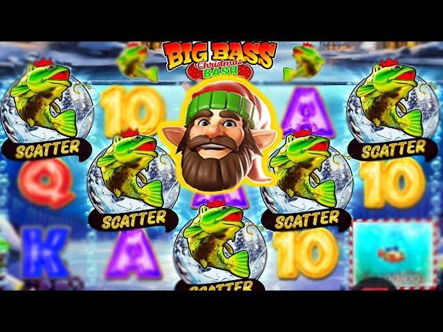 BIG BASS CHRISTMAS BASH  5 SCATTER  SUPER RARE BONUS MAX BET‼️