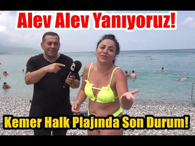 Antalya'da Sıcaklar Tavan Yapınca İnsanlar Soluğu Denizde Aldı! Kemer Halk Plajı Alev Alev Yanıyor