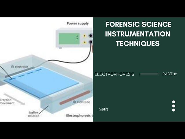 FORENSIC SCIENCE INSTRUMENTATION TECHNIQUES! PART 12! ELECTROPHORESIS!