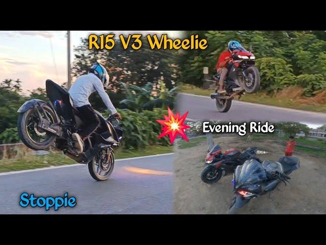 R15 V3 Wheelie  RS200 Stoppie  Modify R15 V3  Evening Ride !