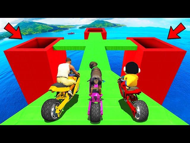 SHINCHAN AND FRANKLIN TRIED THE IMPOSSIBLE TRIPLE TUNNEL PRIZE PARKOUR CHALLENGE GTA 5