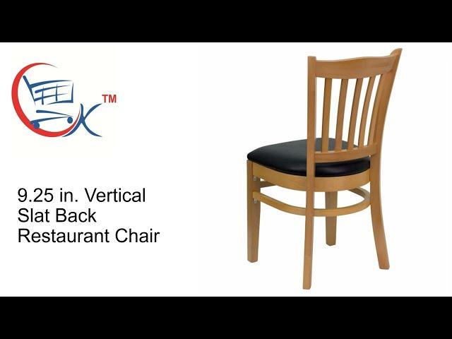 Cafeteria Chairs: 9.25 in. Vertical Slat Back Restaurant Chair