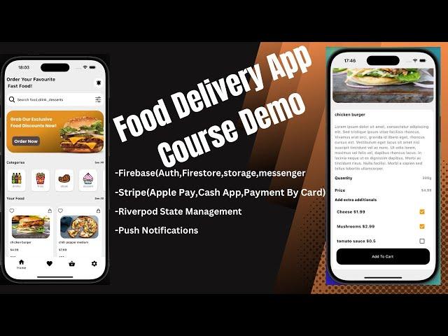 flutter food delivery app with firebase ,riverpod &stripe #flutterdeveloper