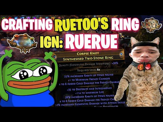 MIRROR CRAFTING RUETOO'S RARITY RING SO I CAN GO BACK TO PLAYING WoW  [ Path of Exile 3.25 ]