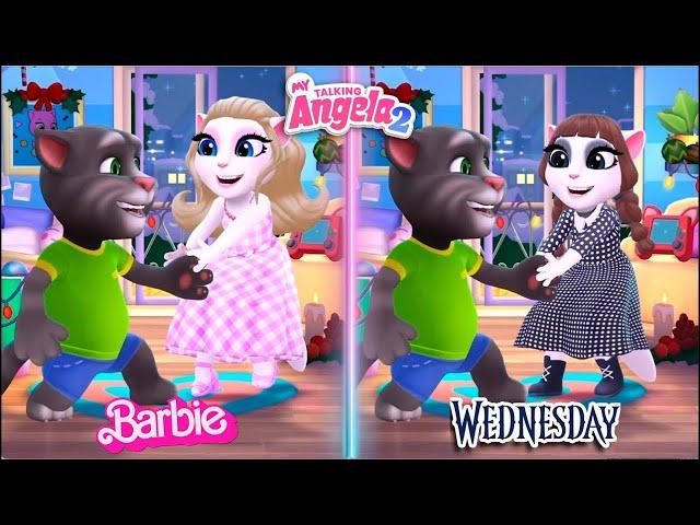  My Talking Angela 2 | Wednesday vs  Barbie new update | cosplay