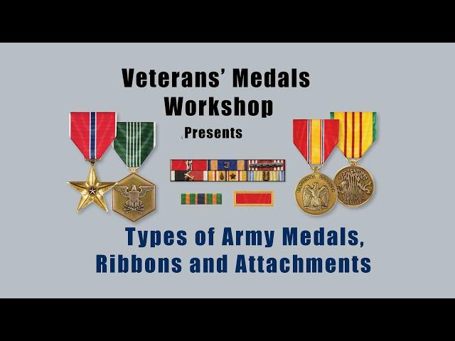 U.S. Army Current Decorations, Service Medals, Unit Awards, Ribbon Only Awards and Devices reviewed.