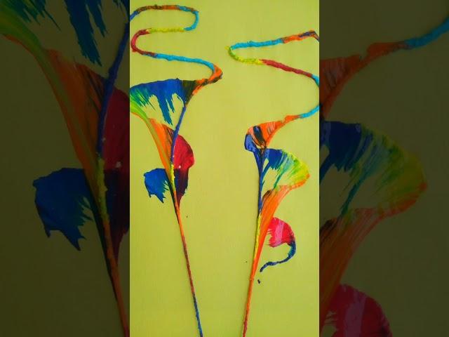 #shorts #acrylicpouring #coloring #rope #printing