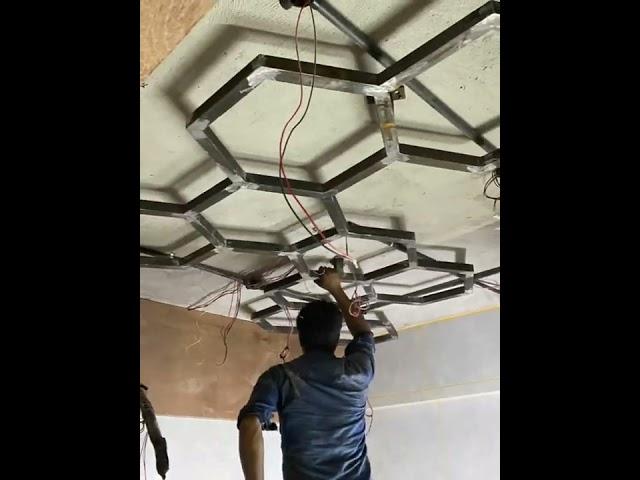 Metal ceiling design with duco  finish. #interiordesign #ceiling #ytshorts #shorts #youtubeshort