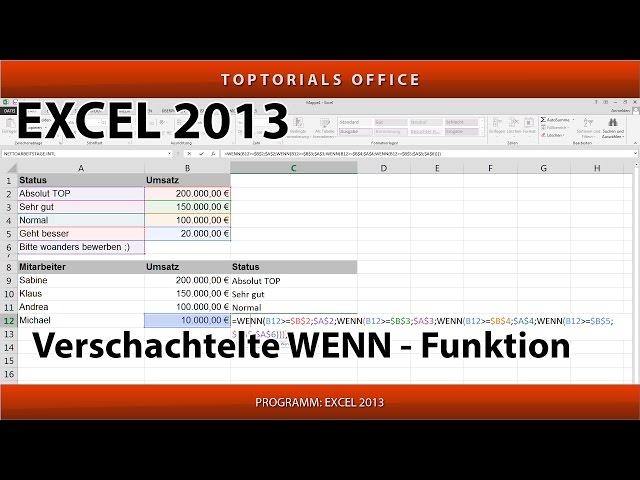 Verschachtelte WENN - Funktion ganz einfach (Excel)