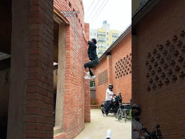 Can't You Climb Such A Low Wall? #funny #tricking #parkour #extreme