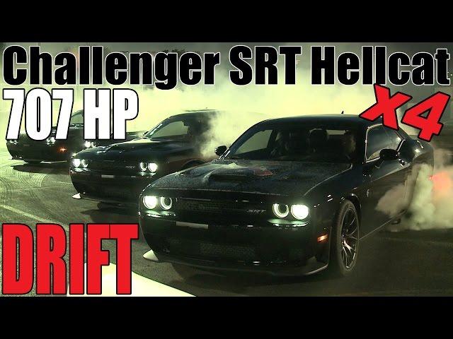 Four 707 hp Challenger SRT Hellcat DRIFT