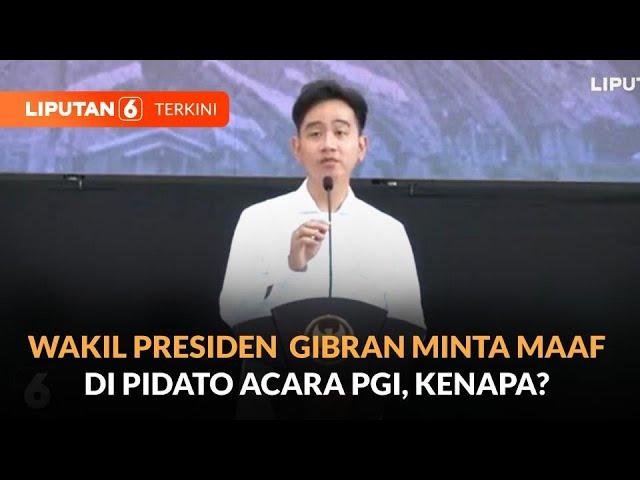 [FULL] Pidato Wakil Presiden Gibran Rakabuming di Sidang PGI di Toraja Utara | Liputan 6