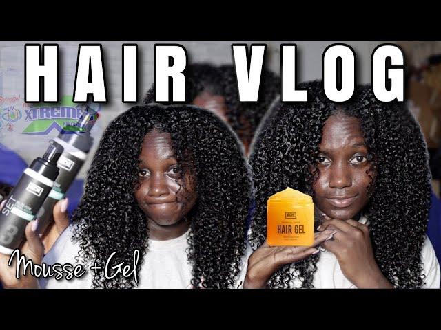 Mousse and Gel Wash n Go on Natural Hair/Curly Hair| Weekly Hair Vlog