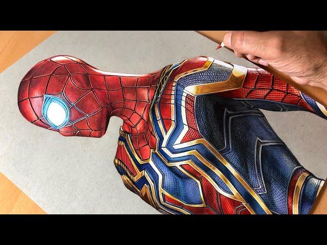 Drawing Iron Spider-Man - Iron Suit - Marvel - Time-lapse | Artology