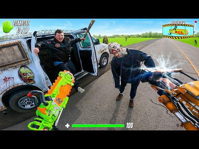 (NERF WAR) ZOMBIE VAN SURVIVAL! (NERF GUN GAME)