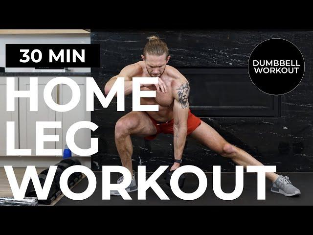 30 Min Home Leg Workout with Dumbbells (Quads, Glutes + Hamstrings)