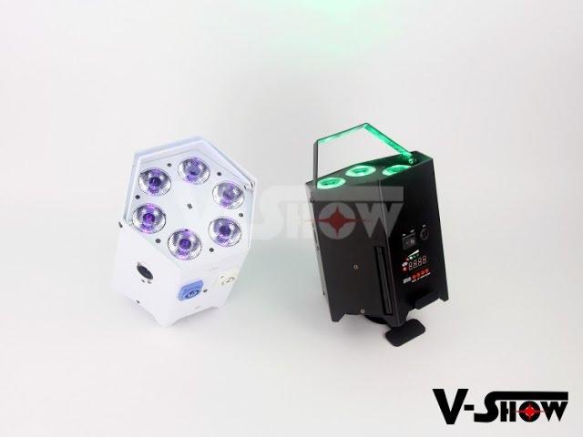 Battery Operated wireless DMX & IR Remote LED uplighting 6*18W RGBAW+UV 6in1 Color