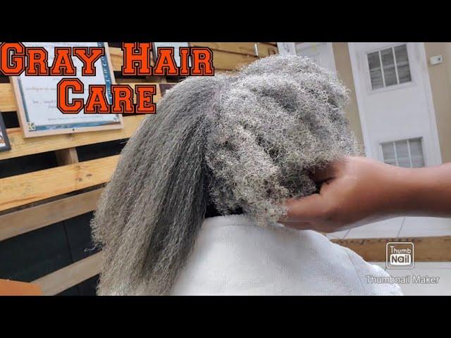 How to Care for Gray hair/How to grow longer healthier Grays/another Grandma's hair growth journey