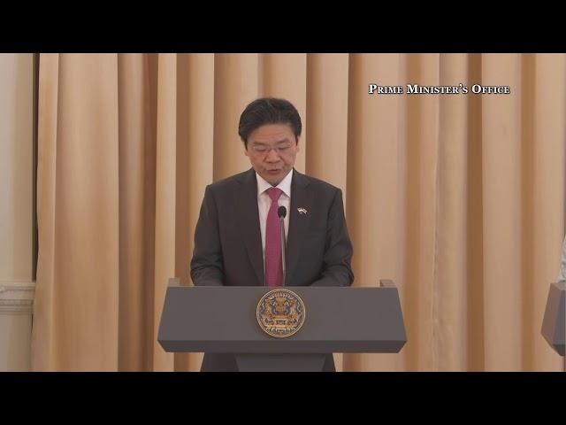 PM Lawrence Wong at the Joint Press Conference with Thai Prime Minister Paetongtarn Shinawatra