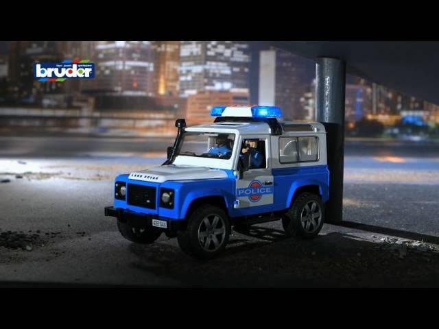 Bruder Toys Land Rover Police Vehicle with Light Skin Policeman #02595