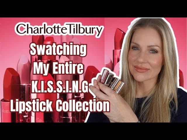 TRYING ON MY ENTIRE CHARLOTTE TILBURY K.I.S.S.I.N.G Lipstick Collection \ Lip Swatch Comparisons