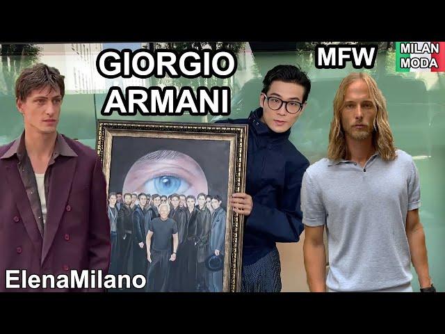 Giorgio Armani Fashion guests, models and show Milan Fashion Week 16/06/24  #italy #milan #mfw